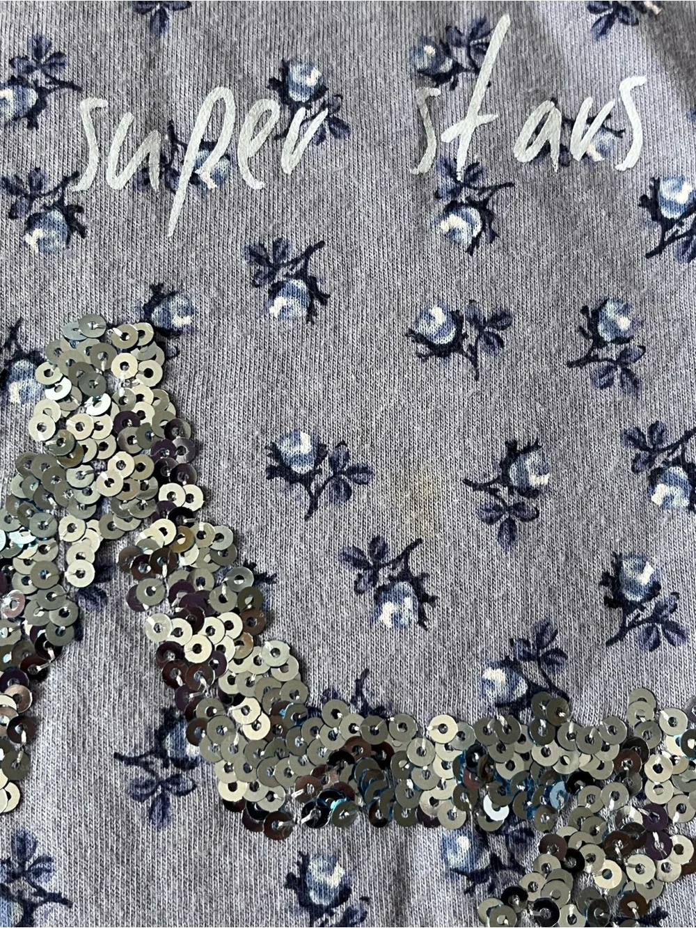 The Children's Place Blue Graphic Sequin Star Long-Sleeve Tee